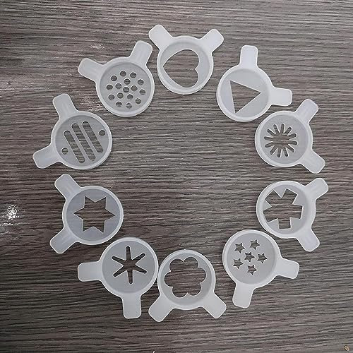 Ice Cream Machine Nozzle Accessories,Fancy Nozzle,Modeling ice Cream Cap,10 in 1 Soft Serve Ice Cream Machine Spare Parts Lids Nozzle Accessories 29mm Inner Diameter
