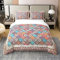 100% Baumwolle Marokkanischer Stil Bettbezug 135x200 Boho Damast Blume Bettwäsche Set für Frauen Exotische Tribal Bunte Böhmische Tröster Abdeckung Floral Patchwork Geometrische Atmungsaktive Bett Set