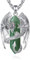 INFUSEU Drachen Kette, Kristall Halskette Nordischer Drache Eingewickelt Zylinder Edelstein Tungling Jade Vintage Kristall Anhänger Gothic Geschenk für Männer Frauen