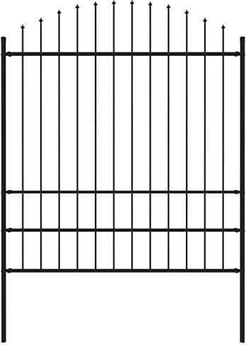 ZEYUAN Gartenzaun mit Speerspitzen, Sichtschutz Zaun, ZaunsichtschutzB, Steckzaun, Garten Zaun,Teichzaun, Zaunelemente, Garden Fence, Stahl (1,75-2) x 1,7 m Schwarz