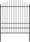 ZEYUAN Gartenzaun mit Speerspitzen, Sichtschutz Zaun, ZaunsichtschutzB, Steckzaun, Garten Zaun,Teichzaun, Zaunelemente, Garden Fence, Stahl (1,75-2) x 1,7 m Schwarz