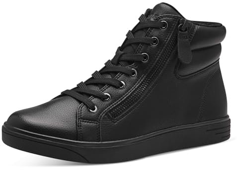 Jana Damen Sneaker hoch mit Reißverschluss Vegan, Schwarz (Schwarz), 40 EU