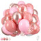 Rose Gold and Pink Balloons, Blush Pink Metallic Rose Gold Balloons Retro Pink Pastel Pink Rose Gold Confetti Balloons For Girls Birthday Party Boho Wedding Anniversary Party Decorations