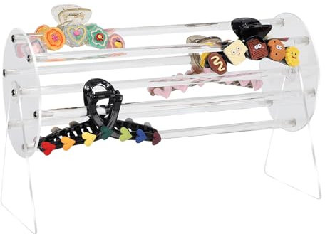 lalago Klauenclip Organizer, 360° Drehbar Haarspangenhalter, Klares Acryl Klauenclip Ausstellungsständer, Haarkralle Clip Organizer, Haarklammer Organizer, Claw Clip Aufbewahrung (Stehend)