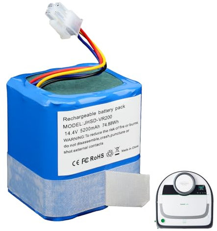 MXJFYY 14,4 V 6600 mAh wiederaufladbarer Li-Ionen-Akku, kompatibel mit Vorwerk Kobold VR200, Staubsaugerakku für Teile-Nr. 20884-1, 4NCR18650P2-C001A, 4NCR18650P2-C002A Serie