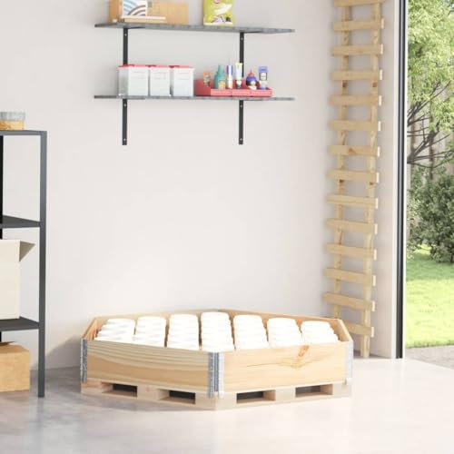 Homgoday Jardinera de balcón, jardinera elevada hexagonal 160 x 160 cm madera maciza de pino, decoración jardinera de exterior, jardinera rejilla para jardín