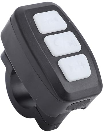 Elektronische Bluetooth-Medien Taste Fernbedienung Auto Fahrrad Motorrad Lenkrad Musik Wasserdicht Wiederauf Ladbare Fahrrad Telefon Fernbedienung für oder Android mit (White)