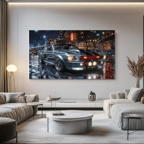 more-vapez Art Bild - versch. Größen ohne Rahmen - Ford Mustang Eleanor GT500 Bild Leinwand Poster Drucke (60x80cm)
