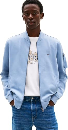 Tommy Hilfiger Herren Bomberjacke Essential mit Reißverschluss, Blau (Brisk Blue), XXL