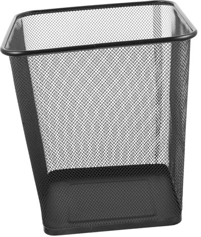 DIYEAH Garbage Can Toillet Paper Bin Garbage Waste Basket Wire Wastebasket Mesh Square Trash Mesh Waste Paper Bin Mesh Waste Basket Wastebasket with Lid Room Freezer Organizer Black Iron