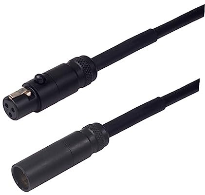 TOGEVAL Male to Female Jack Cord 0.3m Microphone Cable Extension for Video Cameras Black