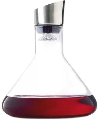 Revella Wine Decanter with Aerator, 1500ml Revella Decanter, Clear Crystal Decanter, Hand-Held Red Wine Decanter Pourer, Filter Decanter, Wine Bottle with Built-in Dispenser for White and Red Wine