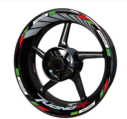 DTASMBD Felgenrandaufkleber Motorrad-Radaufkleber Für Aprilia Tuono V4 TuonoV4 Radaufkleber Felgen-Reflexaufkleber Radnabenaufkleber Motorrad Rad Aufkleber(Farbe 2)