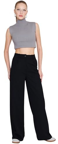 fashionshowcase Palazzohose Damen-Marlenehose mit elastischem, hohem Bund
