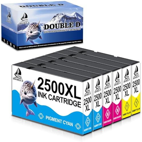 DOUBLE D 2500XL Farbe Patronen für Canon PGI-2500XL kompatobel mit Canon Maxify iB4050 iB4150 MB5150 MB5050 MB5155 MB5300 MB5350 MB5400 MB5450 MB5455 (6C)