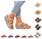 YAOJIWANG Sandales Femme été Confortable Sandales Orthopédique Compensées Plateforme Chaussures Antidé Rapantes Respirantes et Nu-Pieds BohêMe Bout Ouvert Chaussures Avec Talon Plateforme Comfy Beige