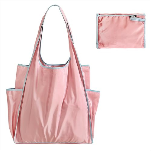 Qzakce Borsa Spesa Pieghevole per Donne Ragazze Grande Borsa Della Spesa Riutilizzabile Shopping Tote Bag Lavabili Morbida e Leggera Borsa Shopper per Shopping, Viaggi, Gite
