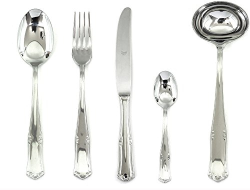 Mepra Bavaria Moka Besteck-Set, Edelstahl, silberfarben, spülmaschinenfest, 30-teilig 30-tlg. Mokka-Set NA silber