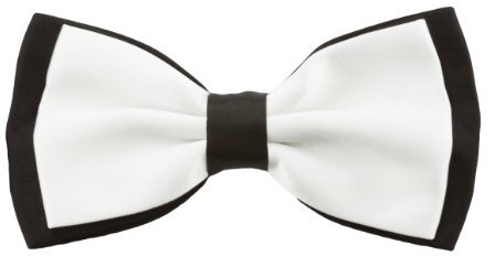 Oblique Unique Fliege Schleife - Größe verstellbar (Schwarz-Weiss)