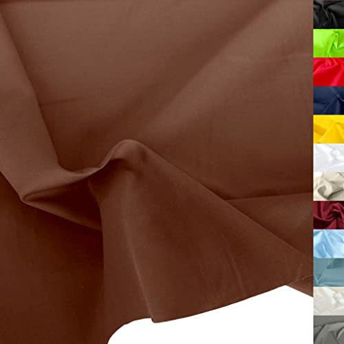 TOLKO 50cm Baumwollstoff Meterware uni | Popeline Stoff aus ÖkoTex Baumwolle in leuchtenden Farben | Kleiderstoff Dekostoff Vorhangstoff Bezugsstoff Patchwork Kinder Stoffe zum Nähen (Braun)