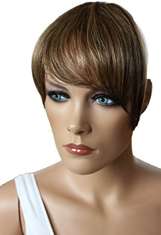 CAISHA 100% ECHTHAAR Pony Haarteil Haarverdichtung Haarverlängerung Braun Mix H313k