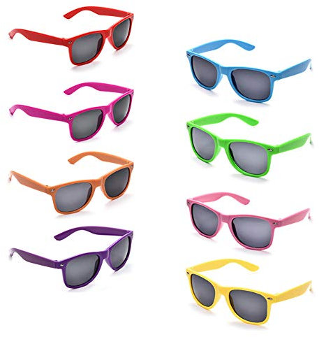 Pibupibu 8 Stück Bunt Kinder Kleinkind Sonnenbrille Set, Retro Neon Party Brillen Für Jungen Mädchen Unisex, UV 400 Schutz