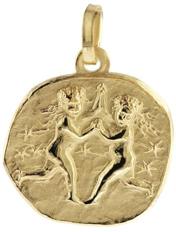 trendor Sternzeichen-Anhänger Zwilling 333 Gold 16 mm Anhänger Tierkreiszeichen für Damen, Herren und Kinder, Echtgold, 08725-06