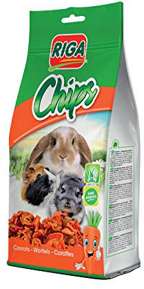 RIGA - Chips De Carotte Séchée - Friandise Naturelle pour Rongeurs - Riche en Vitamines Et Minéraux - sans Additifs - Idéale pour l’Usure des Dents - 50G