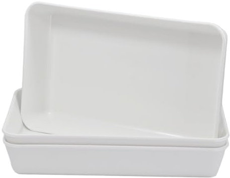 WITTKOWARE 3 Stück Kunststoffschalen, 200x125x35mm, stapelbar, sehr stabil, nahezu unzerbrechlich, weiß