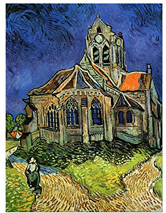 Kunstdruck Poster - Vincent van Gogh Die Kirche von Auvers 20x30 cm ca. A4 - Alte Meister Bild ohne Rahmen