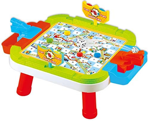Luna Spieltisch mit Brettspiel Leiterspiel Kinderspiel +3J