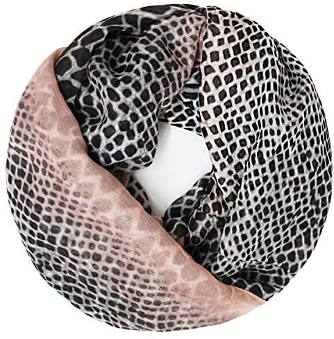 Glamexx24 Damen Schal Leo Muster Langschal Loop Schlauchschal Tuch XXL Loopschal Mädchen Animal Print Tuch