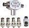 RUNCCI-YUN kit Distribuidor de Antena bidireccional - T Splitter de 0 a 1000 MHz para DVB-T/BK - Acoplamiento con 2 Conectores coaxiales+ 5pcs Conectores de cables para equipos por satélite