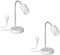 ledscom.de 2 Stück Tischleuchte WAIKA mit Schwanenhals und Schalter weiß matt, inkl. GU10 LED Lampe (warmweiß, 2,339W, 227lm, 110°)