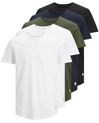 JACK & JONES 5er Pack Herren Shirts T-Shirt JJENOA Tee SS Crew Neck