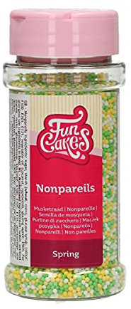 FunCakes Nonpareils Frühling: Kuchenstreusel, guter Geschmack, perfekt zum Dekorieren von Kuchen. 80 g.