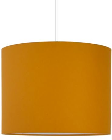 youngDECO® Mustarde Hängeleuchte 1xE27, Hängelampe aus Baumwollstoff, mini Ø38cm, Pendelleuchte für Kinderzimmer und Babyzimmer, Hergestellt in der EU