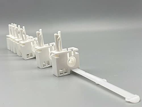 uk-blindparts 20 LEFT HAND RUNNERS 3.5 (89mm) REPLACEMENT VERTICAL BLIND TRACK CARRIERS SPARES PARTS REPAIRS FOR H TYPE HANGERS