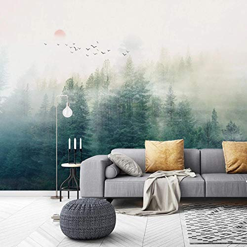 YXTSmurals Fotomurales Decorativos Pared Vinilos Decorativos Papel Fotografico 3D Niebla Naturaleza Bosques Paisaje Papel Pintado Cuadros Habitacion Bebe Posters Mural Pared