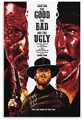Filmposter The Good The Bad And The Ugly 1966, klassisches Western-Filmposter und Wandkunstdruck, modernes Familienschlafzimmerdekor, Poster, 20 x 30 cm