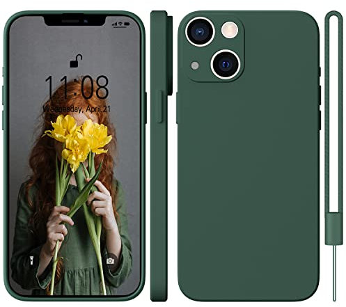 WXX for iPhone 14 Plus Case Silicone Soft Ultra Slim Case Camera Protection Gel 14 Plus Phone Case Thin Cover Rubber Lightweight Anti-Scratch Compatible for iPhone 14 Plus 6.7-inch Dark Green