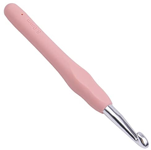 8mm Crochet Hooks Crochet Knitting, Ergonomic Soft Handles Crochet Hooks for Arthritic Hands, Light and Comfortable Crochet Tool,Crochet Tool for Knitting Suitable for Beginners (8.0mm)