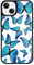 MAYCARI Cute Blue Butterfly Printed Phone Case for iPhone 14 Pro, Hard Back Case with Soft TPU Bumper for Girls Children Women Protective Phone Case for iPhone 14 Pro
