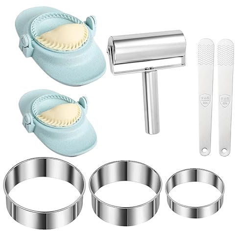 Ravioli Former Ravioli Maker,8er Set Dumpling Maker ,Knödelform, Rund Plätzchen Biscuit Cutter, Knödel Ravioli Ausstecher Set,DIY Gebäck-Werkzeug