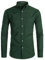 PARKLEES Men's Slim Fit Long Sleeve Smart Casual Button Down Oxford Shirts EU-PZ111 Dark Green Small
