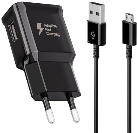 Cargador USB con Micro USB de Alta Android Teléfono Móvil Cable de Carga para Samsung Galaxy S7 S6 Edge S5 S4 S3 S2 A7 A9 A10 J8 J7 J6 J5 J3 Note5 4 Tab 4, Repuesto Original Cargador Rápido