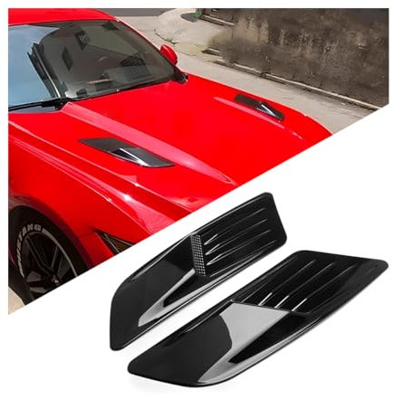 JNNJ 2 Pièces Couvercle Ventilation De Capot, Turbo D'admission D'air Latérale, Extérieur Côté Voiture Débit Évent Décoratif, Universelle Prise D'air Décorative De Voiture Accessoire(Noir)