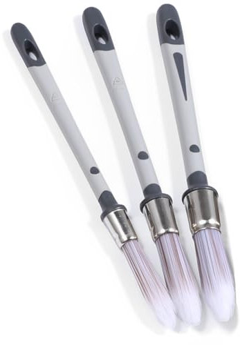 3 PCS Small Paint Brushes, Paint Brush Set, Round Edging Paint Brush, Paint Brushes Decorating for House Wall Edges Furniture Coloring Baseboards Corners Narrow Areas Touch Up