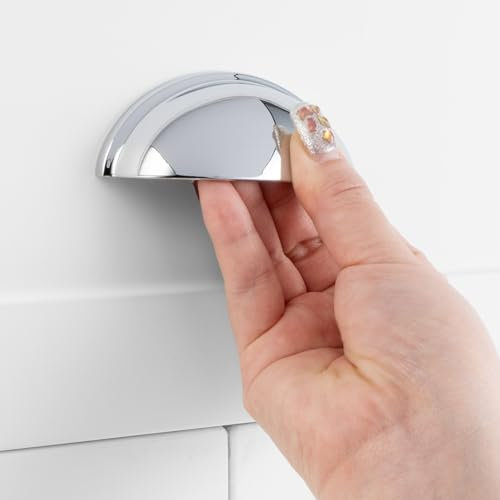 ASKANO Pack of 30, 3 Inch Hole Centers, Polished Chrome Bin Cup Kitchen Cabinet Pull Handle ZP2403 | Solid Hardware for Drawer, Dresser, Bathroom, Vanity, Furniture Door, Cupboard, Bedroom, 3