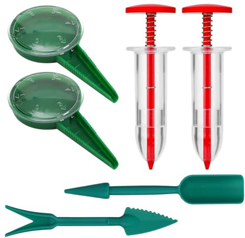 6 Piezas Juego de Dispensador de Semillas, Maceta de Semillas Pequeña Sembradora Manual Mini Esparcidor de Semillas con Plántulas y Ancha Herramienta de Jardinería para Plantar Verduras Flores